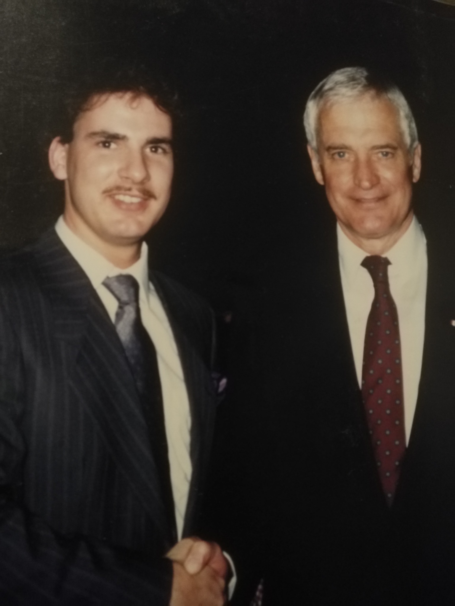 Full photograph of David Beveridge with former Canadian prime minister John Turner